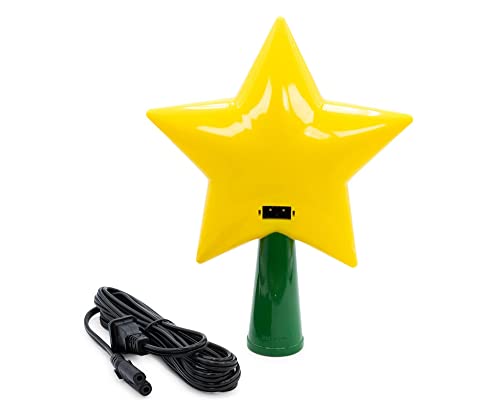 Mario Super Star Light-Up Christmas Tree Topper - 7-Inch Plug-In LED