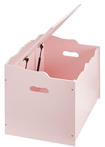 Amazon Basics Pink Wooden Toy Storage Chest with Safety Lid, 30x18x19 Inches