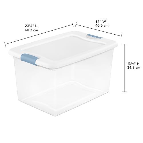 64 Quart Latching Storage Box 4-Pack Heavy-Duty Plastic Containers