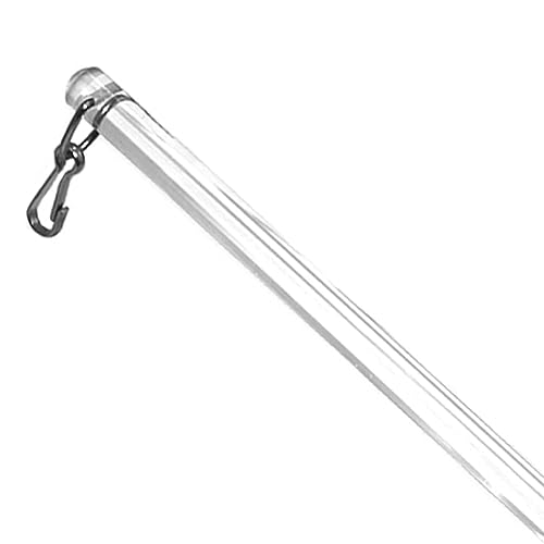 60-Inch Acrylic Curtain Pull Wand with Stainless Steel Snap Hook