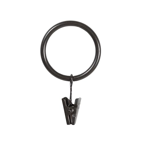 Metal Curtain Rings for 1 to 1.25 Inch Rods - Oil Rubbed Bronze, 14-Pack