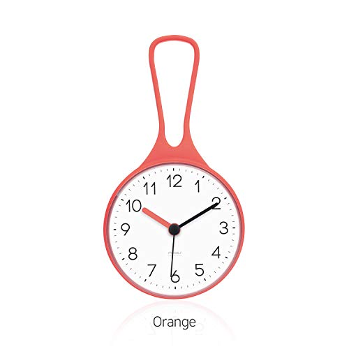 Waterproof Shower Clock with Suction Cup, Non-Ticking Bathroom Wall Clock