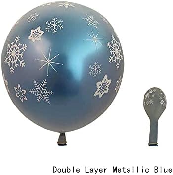 Skiennix 132PCS Ice Snow Queen Balloon Garland Kit - Double Layer Snowflake Decorations for Winter Parties