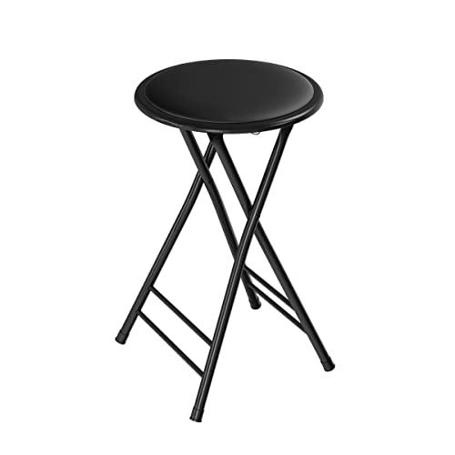 Portable Folding Counter Stool with 225lb Capacity, 24-Inch, Black