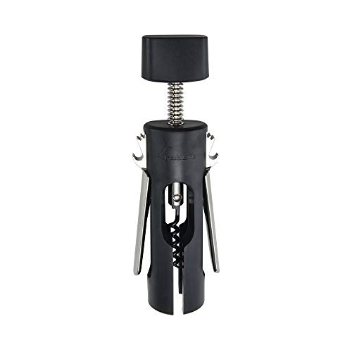 Rabbit Wing Corkscrew with Non-Stick Spiral & Bottle Opener - Black