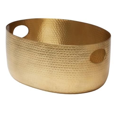 American Metalcraft 512oz Gold Aluminum Beverage Tub with Handles - Large Party Cooler