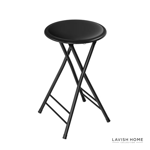 Portable Folding Counter Stool with 225lb Capacity, 24-Inch, Black