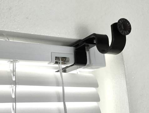 No-Drill Curtain Rod Bracket for 1-Inch Mini Blind Head Rails (Satin Nickel)