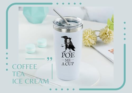20 oz Stainless Steel Insulated Travel Mug - Edgar Allan Poe Gift for Men & Women
