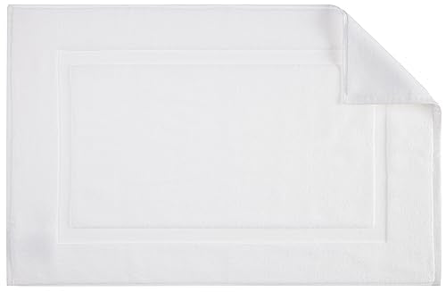 Amazon Basics 100% Cotton Non-Slip Bath Mat, Bright White, 31x20 Inch