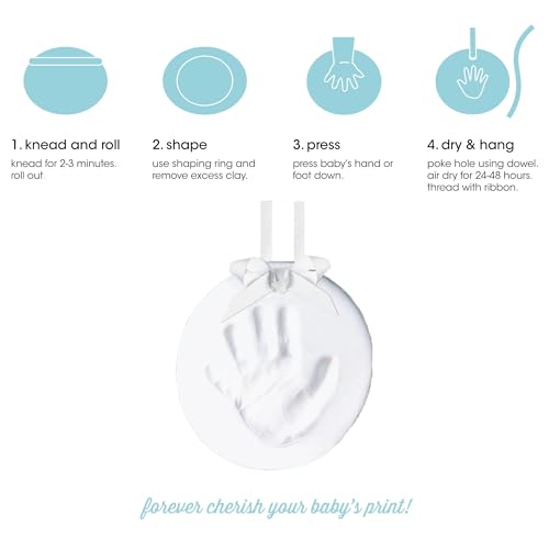 DIY Baby Handprint & Footprint Ornament Kit - No Mess Newborn Keepsake