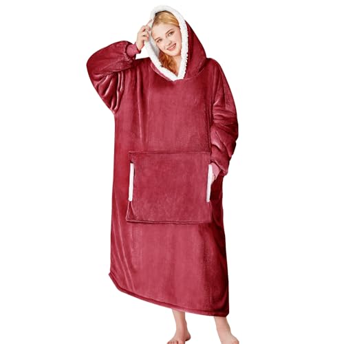 Yescool Oversized Wearable Blanket Hoodie - Red Halloween Gift