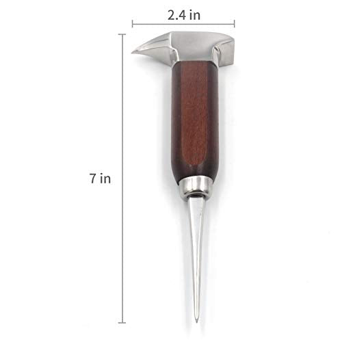 Gihunk Stainless Steel Ice Pick with Wood Handle - Heavy Duty Ice Breaking Tool for Bars & Kitchen - Short Version