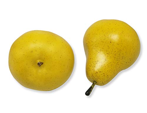 6pcs Artificial Yellow Pears - Vivid Foam Fruit Decor