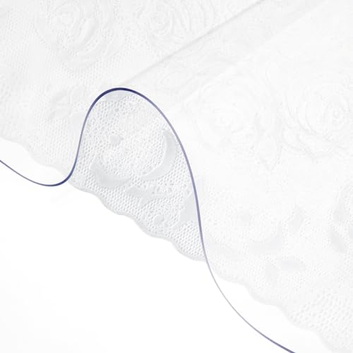 1.5mm Thick Clear PVC Table Protector, 40 x 72 Inch Waterproof Desk Mat