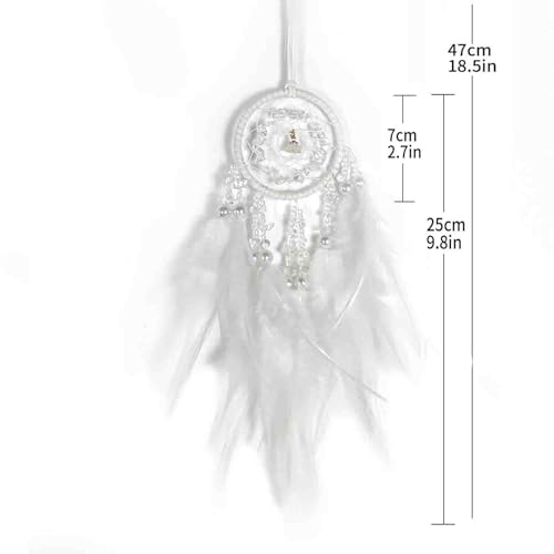 White Handmade Dream Catcher Car Rearview Mirror Hanging Ornament