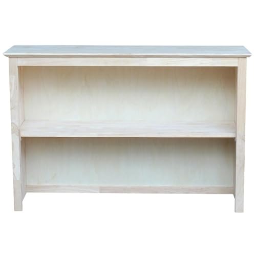 Solid Wood Hutch with Fixed Shelf, Unfinished Butcher Block Surface
