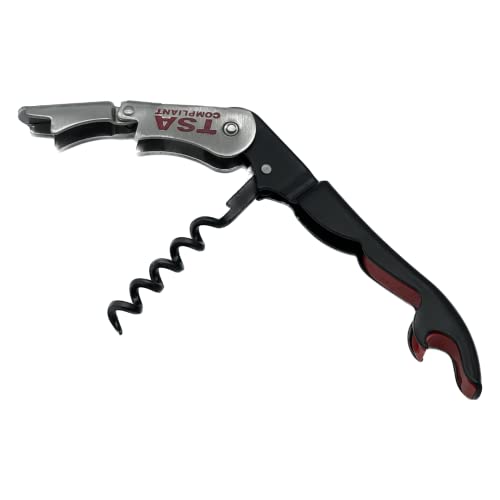 Syphax Industries TSA Compliant Travel Corkscrew Bottle Opener - 1 Pack, Black