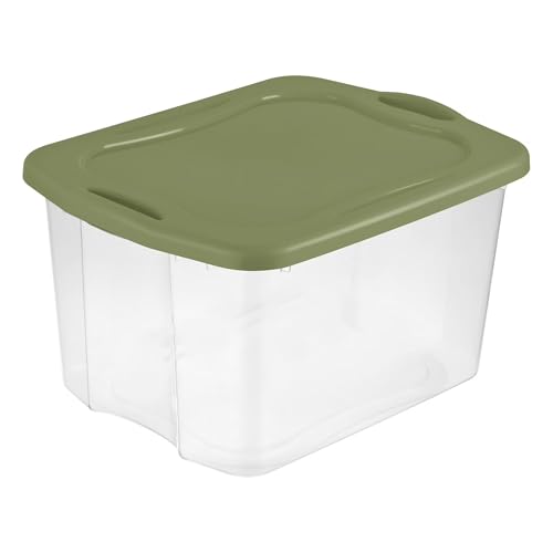 70 Quart Stackable Storage Bin with Clear Base and Easy-Carry Handles
