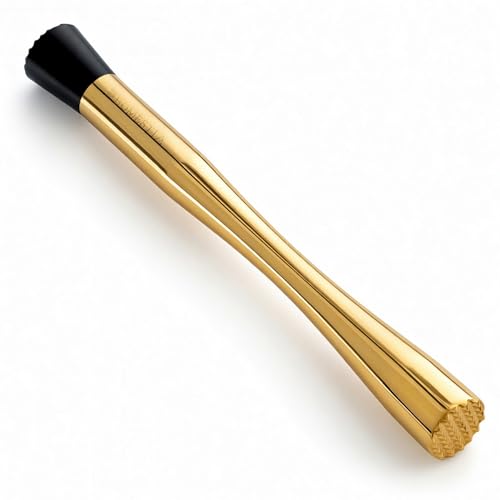 Homestia Gold Double-Sided Cocktail Muddler for Mojitos & Lemonade