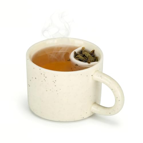Yiyiring 8oz Tea Cup with Infuser - Ceramic Loose Leaf Tea Mug for Hot Beverages