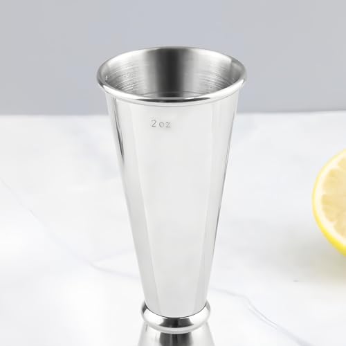 Silver 2-Piece Dual-Sided Cocktail Jigger Set - 1oz & 2oz Stainless Steel