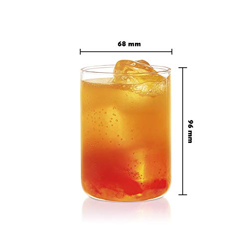 Borosilicate Drinking Glasses, 9 Oz Set of 6, Heat Resistant Clear Glass