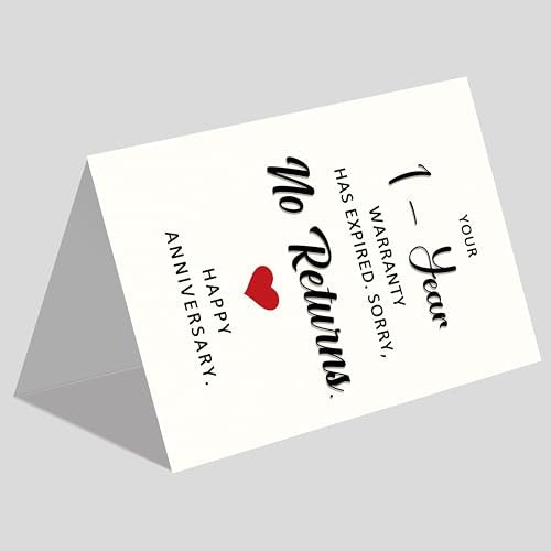 Funny 1st Anniversary Card for Husband Wife Boyfriend Girlfriend