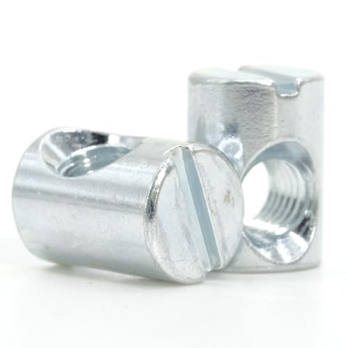M6 Cross Dowel Barrel Nuts for Furniture Assembly, 4-Pack