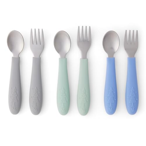 Toddler Stainless Steel Silverware Set with Silicone Handles