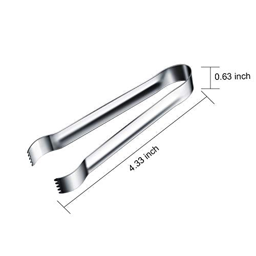 Gejoy Silver Mini Serving Tongs – 12 Pack Stainless Steel Ice & Appetizer Utensils