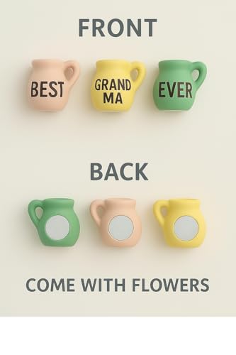 Mini Fridge Magnets with Artificial Vases - Christmas Gift for Grandma