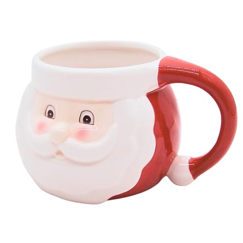 Santa Claus Face Mug - Festive Christmas Ceramic Drinkware, 3.75 Inches