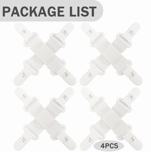 4-Pack Bed Sheet Detangler Clips to Reduce Laundry Tangles