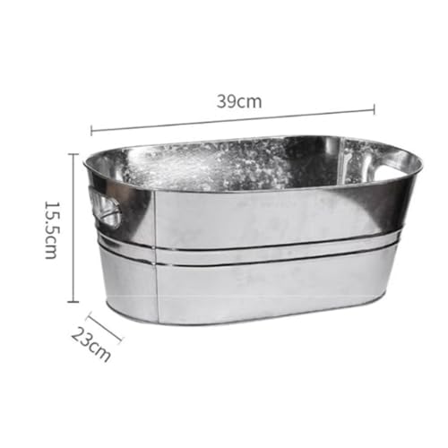 3-Gallon Galvanized Metal Beverage Tub with Handles for Parties & Cold Drinks