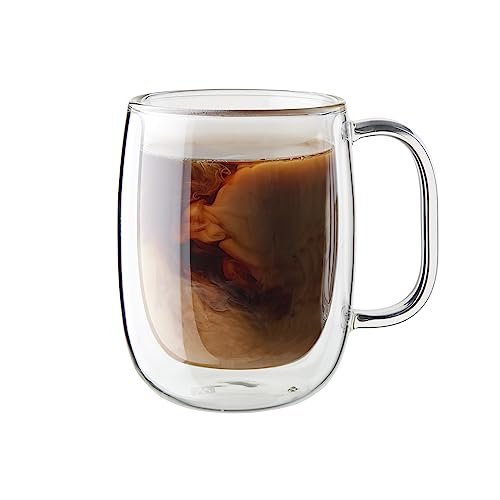 Zwilling Sorrento Plus 2-Piece Double Wall Insulated Glass Coffee Mug Set 12.8oz