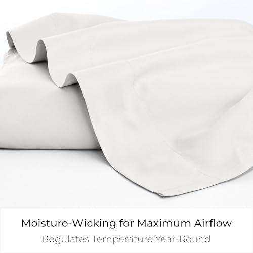 Queen Size Flat Sheet, Soft Microfiber Cooling Top Sheet, White
