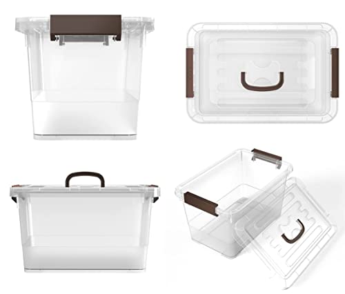 6-Pack Clear 7-Quart Plastic Storage Latch Box with Lid