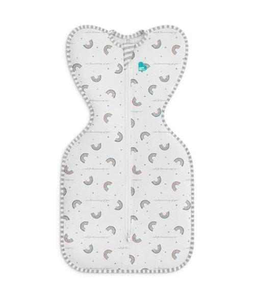 Love To Dream Swaddle UP - Baby Sleep Sack for Self-Soothing | Snug Fit, 1.0 TOG, Medium 13-19lbs, Rainbow Dream