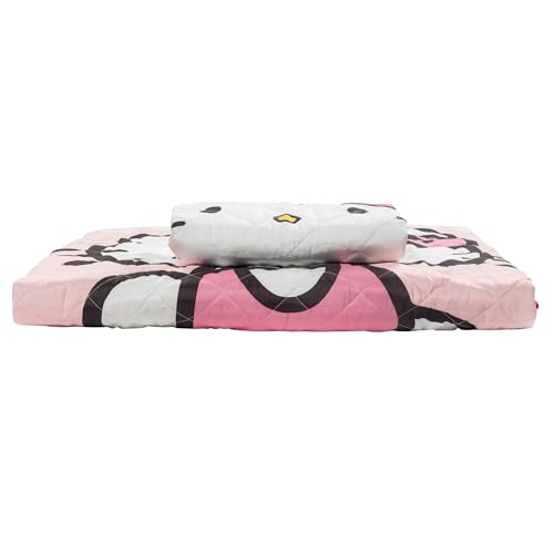 Hello Kitty Twin Quilt Set Pink 2-Piece Soft Polyester Bedding - Jay Franco