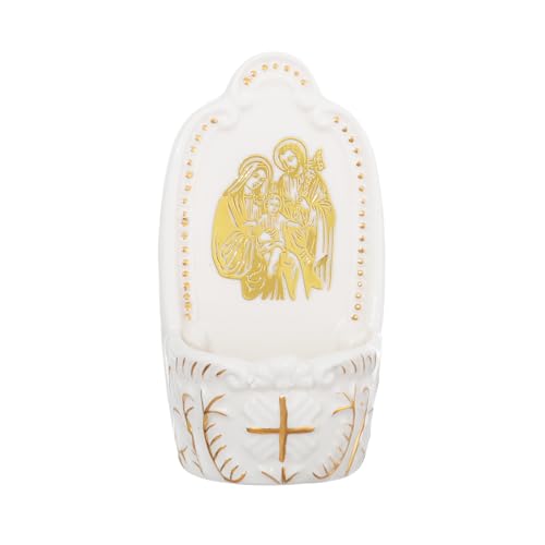 Ceramic Holy Water Font for Wall or Tabletop, Catholic Home Decor