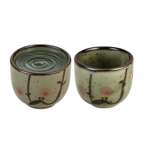 Japanese Porcelain Sake Cups Set of 2 – 1.5 oz Microwave & Dishwasher Safe Traditional Japan Made