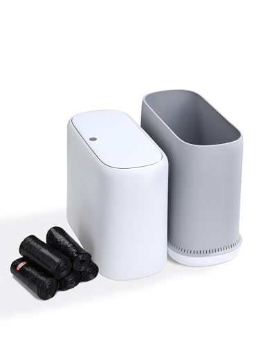 Dog Proof Small Bathroom Trash Can with Lid Slim Waste Basket 3.1 Gal