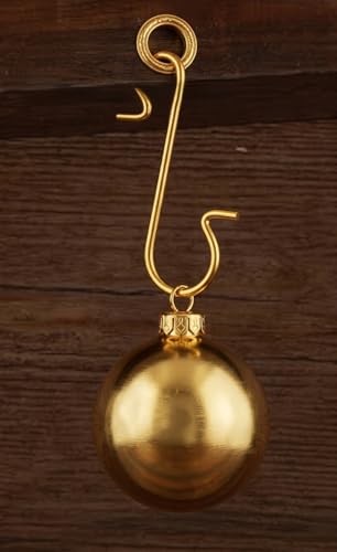 100 Pack Gold Christmas Ornament Hooks - Heavy Duty Metal S-Shaped Hangers