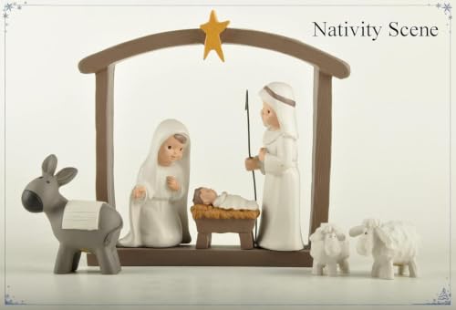 Ivory White Nativity Set 12-Piece Holy Family - MeritMode Christmas Figurines