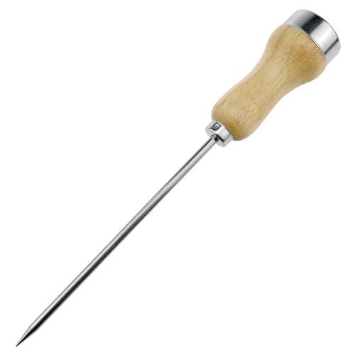 Stainless Steel Ice Pick Tool with Wooden Handle for Ice Breaking