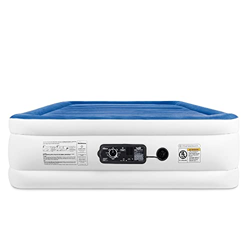 Raised Queen Air Mattress with Built-In Dual Smart Pump, 19 Inch High