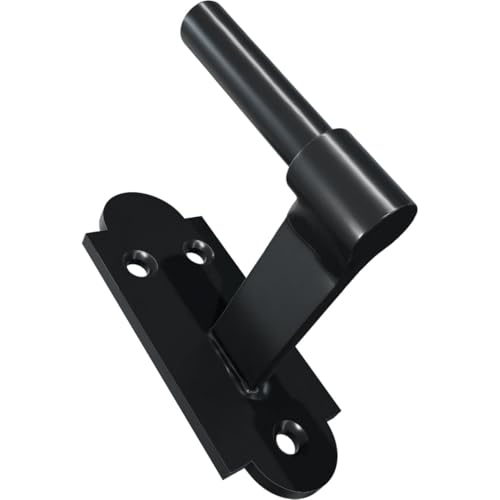 Black Stainless Steel Shutter Pintel on Plate, 2 1/4" Offset - Pair