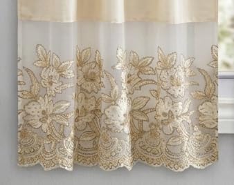 3-Piece Sequin Embroidered Semi-Sheer Curtain Set