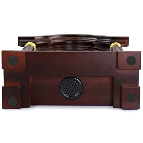 Redwood Mantel Clock with Melodic Hourly Chimes and Volume Control